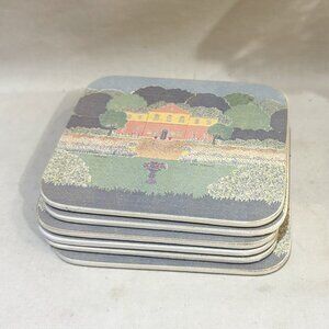 Set of 6 ALPAC La Maison de Catherine Cork-back Coasters Sylvie Hetreau Drawing